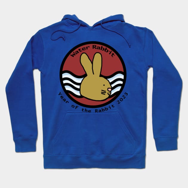 Water Bunny Rabbit Year of the Rabbit 2023 Hoodie by ellenhenryart